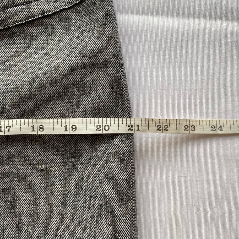 Sandro Gray Wool Blend A-Line Leather Pocket Mini Skirt Size 8 - Picture 15 of 16